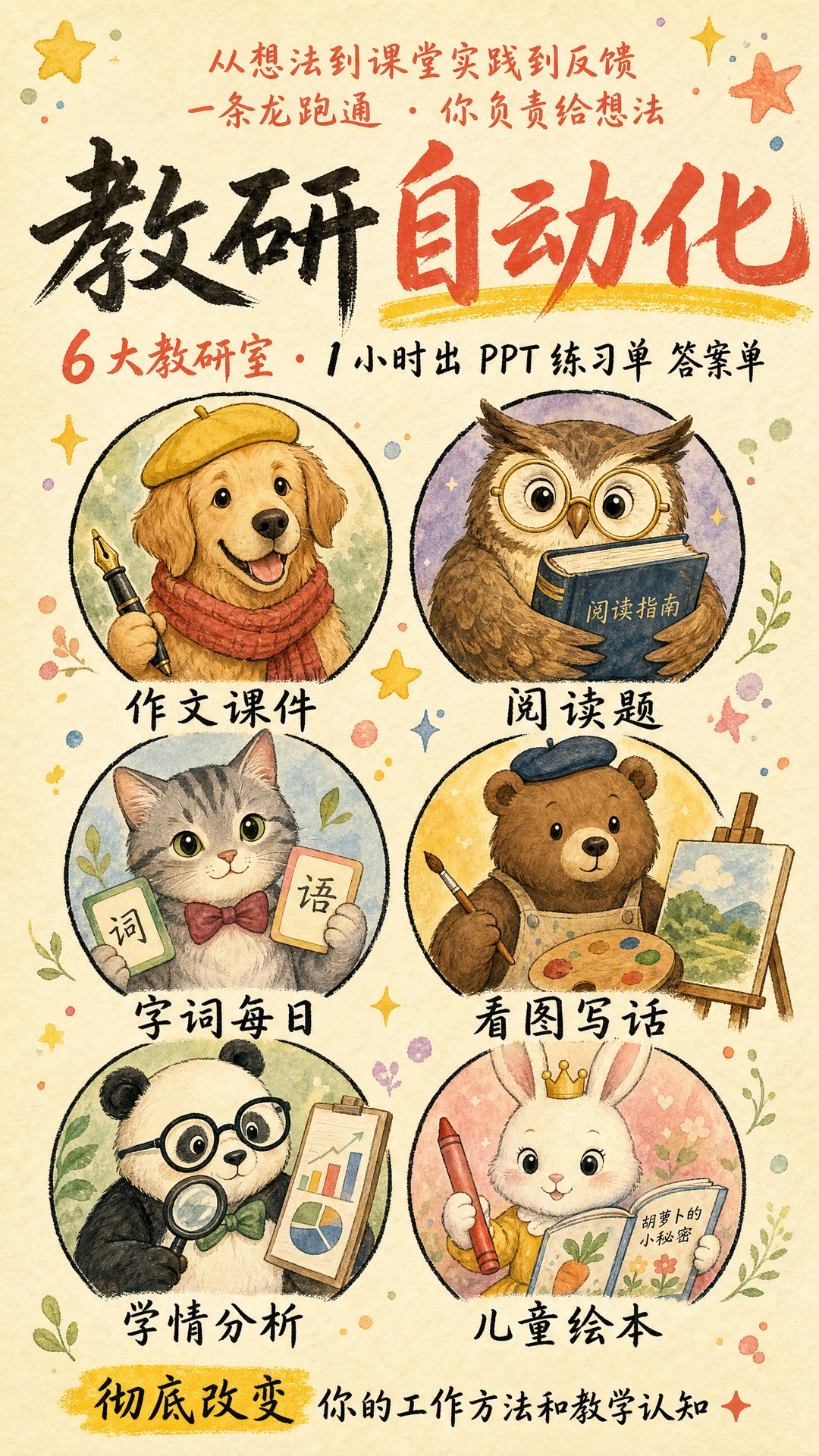 教研自动化·从想法到课堂实践到反馈一条龙跑通
