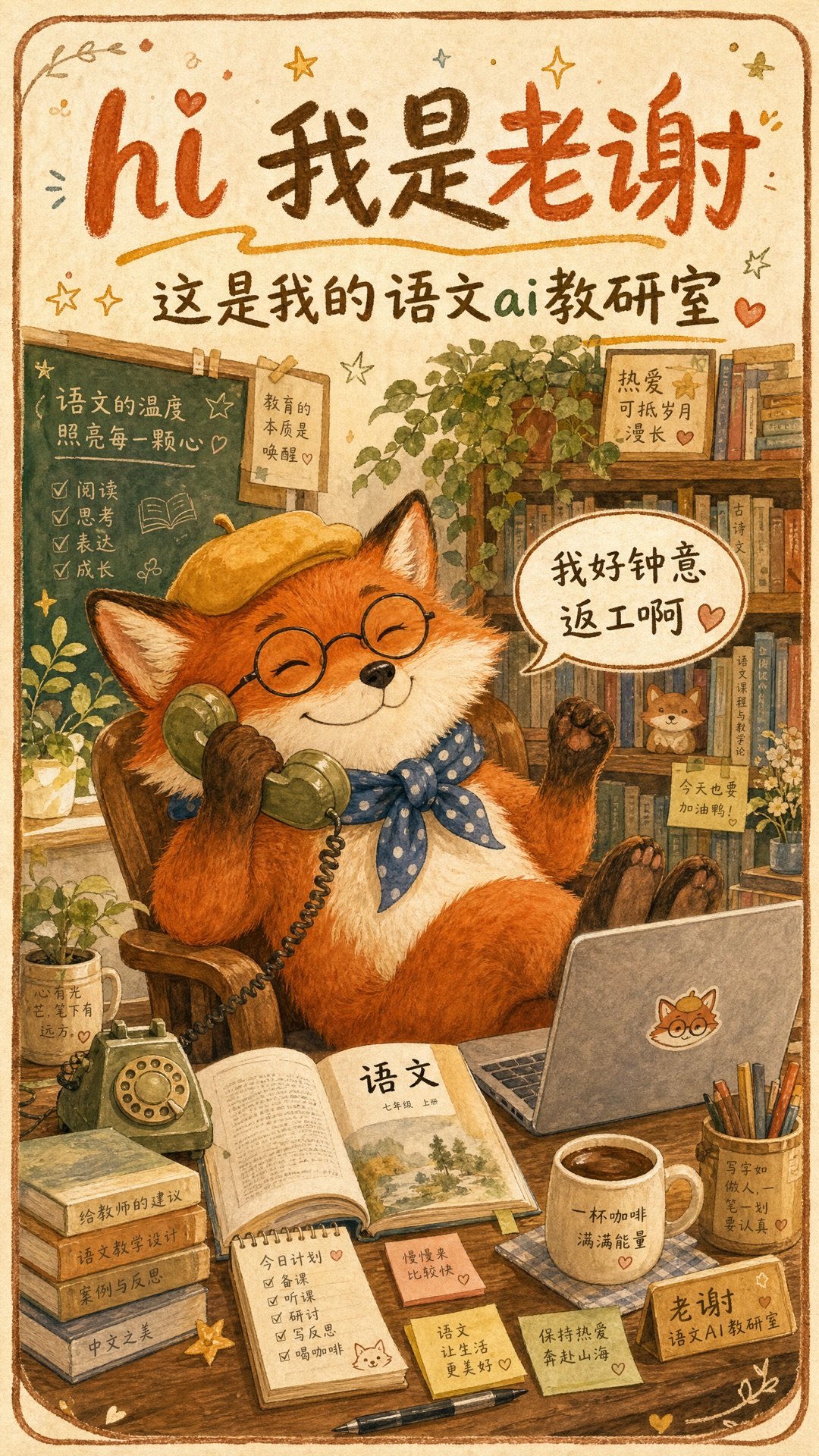 谢华 · 语文教研室 · 封面肖像